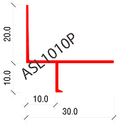 Chi tiết kỹ thuật Nẹp hoàn thiện viền trần ASL01001002030PW01 (rãnh soi, nhôm,