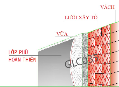Minh họa ứng dụng Cuộn lưới gia cường xây tô, khổ 350mm x dài 30m, thép mạ kẽm