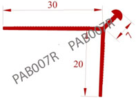 Chi tiết kỹ thuật Nẹp hoàn thiện góc ngoài PAB007020030000RW01 (uPVC, PAB 007R