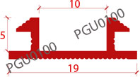Chi tiết kỹ thuật Nẹp hoàn thiện ron âm PGU0100050190000W01 (uPVC, PGU0100)