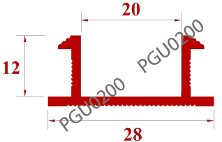 Chi tiết kỹ thuật Nẹp hoàn thiện ron âm PGU0200120280000W01 (uPVC, PGU0200)