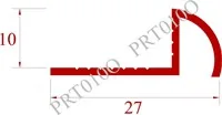 Chi tiết kỹ thuật Nẹp hoàn thiện mép ốp gạch men PRT010027000000OW01 (uPVC, PR