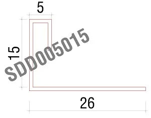 Chi tiết kỹ thuật Nẹp trang trí điểm phân cách SDD005015000000L001 (inox bóng 
