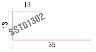 Chi tiết kỹ thuật Nẹp trang trí mép ốp SST013036000000O002 (inox xước 304)