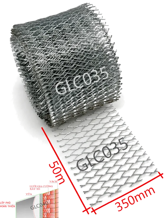Lưới gia cường xây tô HAN GLC035 — khổ 350mm cuộn dài 30m