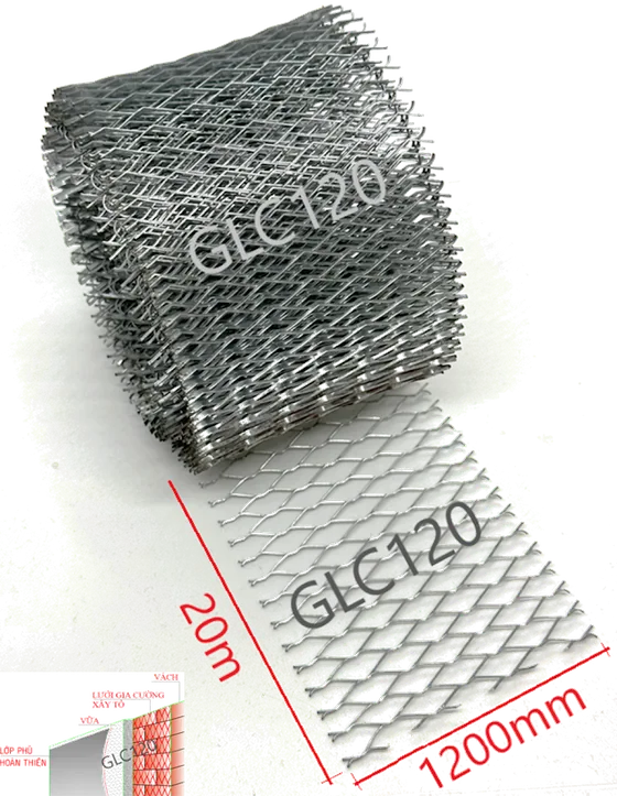 Lưới gia cường xây tô HAN GLC1201 — khổ 1200mm cuộn dài 20m